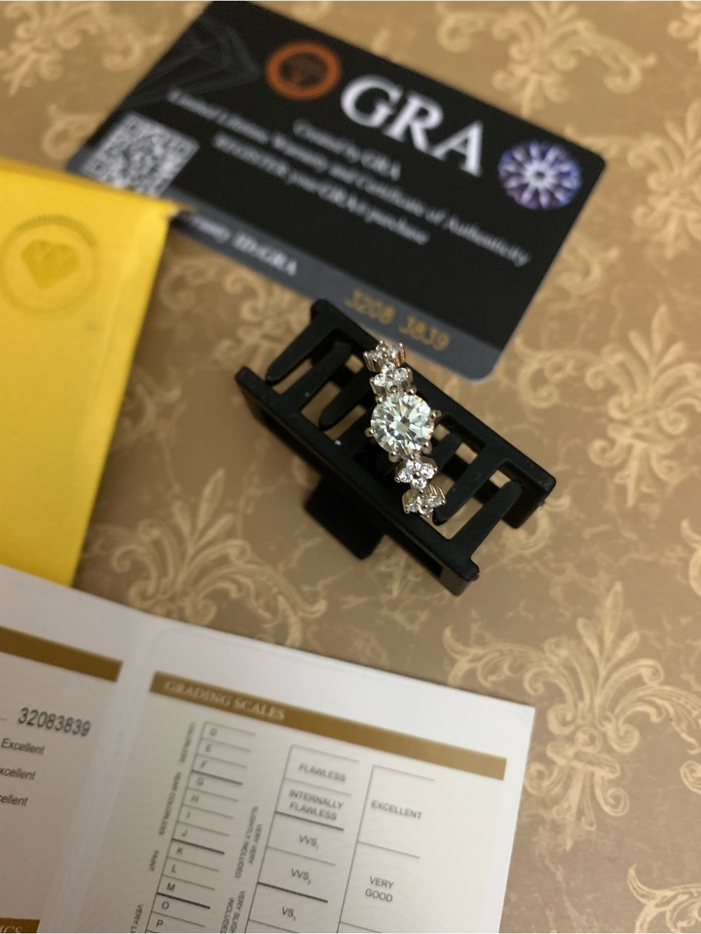 Certified Moissanite Solitaire Ring in White Metal